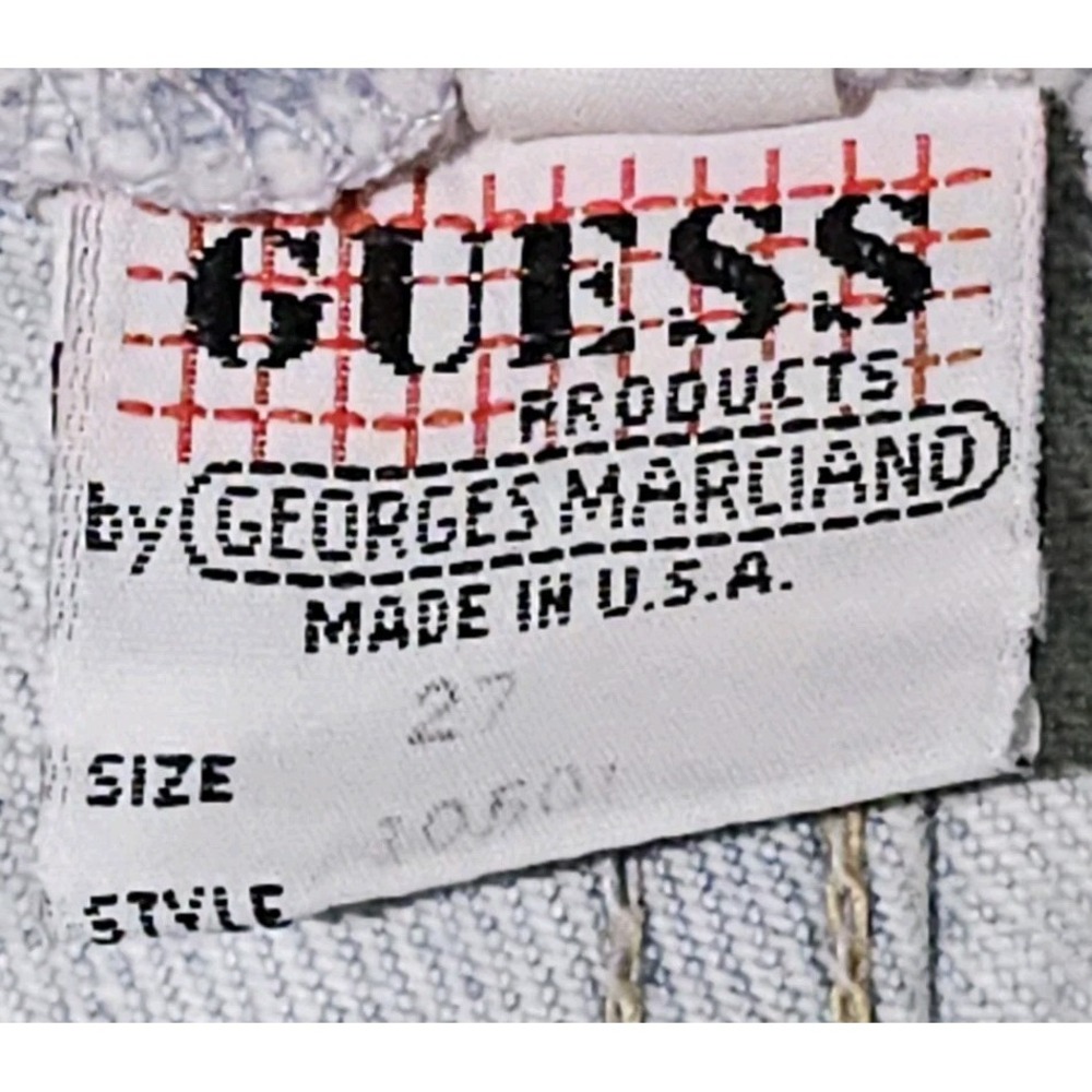 VTG Georges Marciano Guess High Waist Denim Skirt 27 Light Wash Y2K Made In USA - Picture 4 of 12